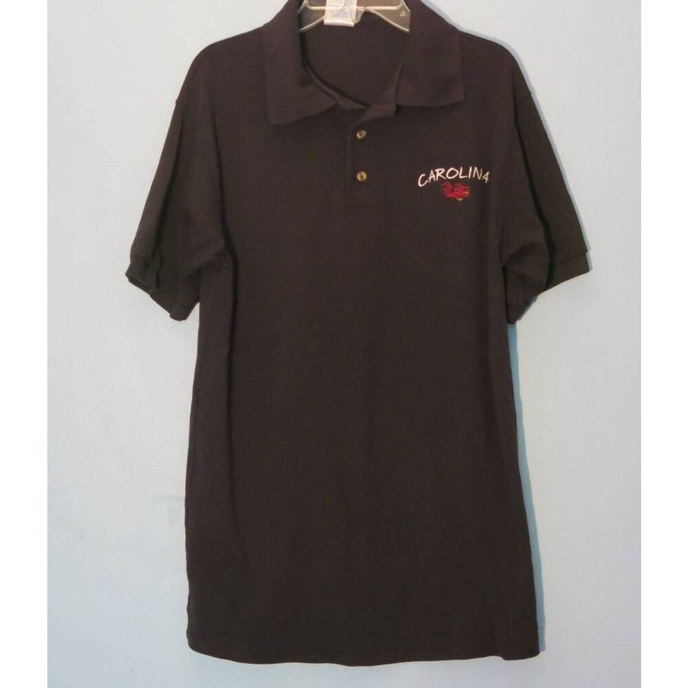 UNIVERSITY OF SC South Carolina GAMECOCKS Polo Shirt Size S Black College Sports